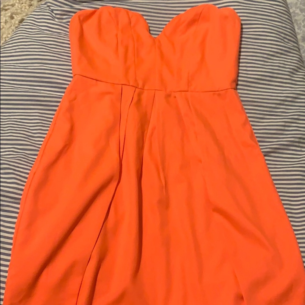 Neon Orange Peplum Dress